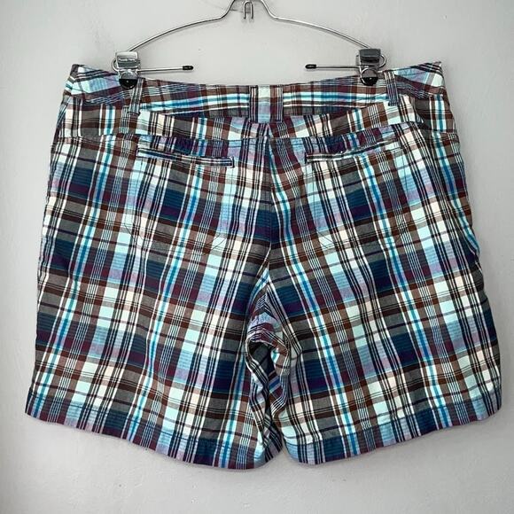 JMS Just My Size Women Plus 22W Teal Blue Plaid Shorts Y2K Preppy Casual Country - Picture 4 of 10